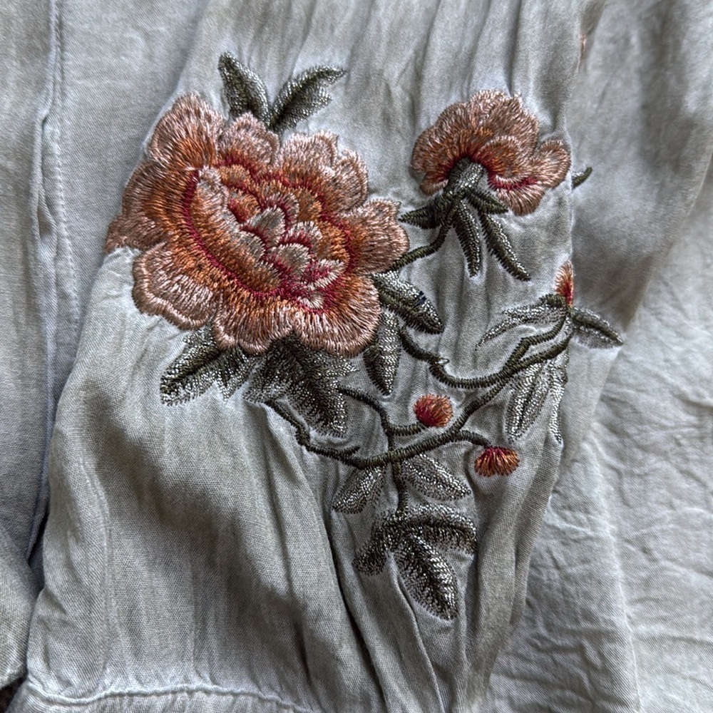 Aratta Silent Journey Embroidered Floral Collared Blouse Size Small - Picture 9 of 15